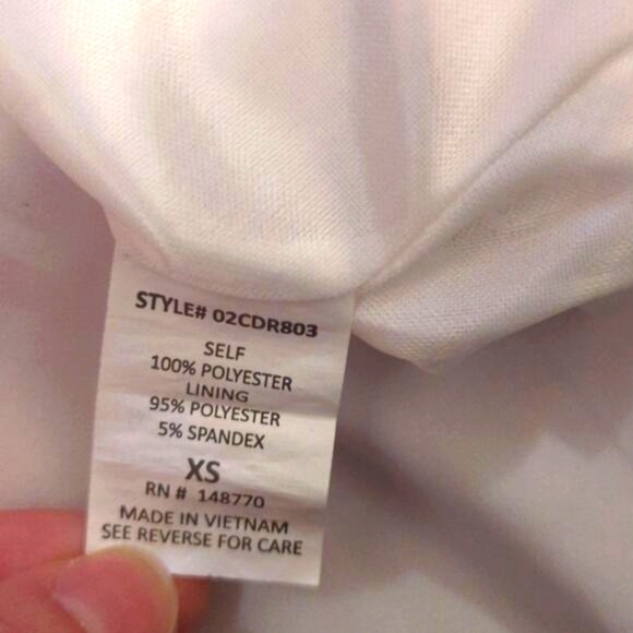 SIENNA SKY Dress Midi High Low Wrap‎ V neck Dress White & Black Dotted Size XS - Picture 7 of 9